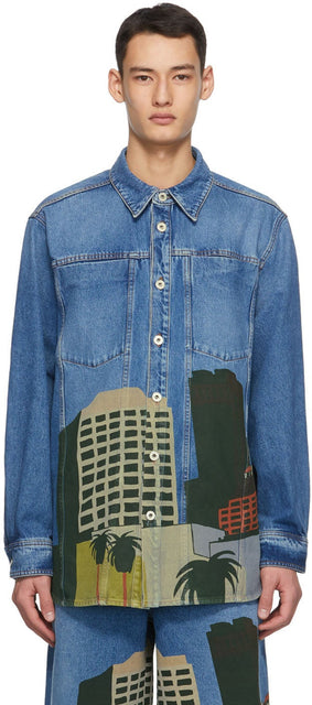 Loewe Blue Ken Price Edition Denim LA Overshirt Jacket - Loewe Blue Ken Edition Prix Denim La Veste de surpasse - Loewe Blue Ken Price Edition 데님 라 오버 셔츠 자켓