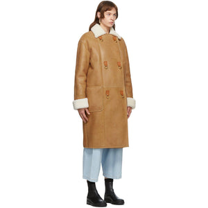 Loewe Brown Shearling Oversized Coat