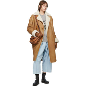 Loewe Brown Shearling Oversized Coat - Loewe Brown Cearling surdimensionné - Loewe Brown Shearling 대형 코트