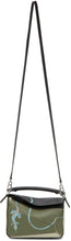 Loewe Green Paula's Ibiza Mini Lizard Puzzle Bag - Sac de puzzard Ibiza Mini Lizard de Loewe Green Paula - Loewe 그린 폴라의 이비자 미니 도마뱀 퍼즐 백
