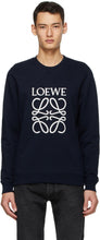 Loewe Navy Anagram Embroidered Sweatshirt - Sweat-shirt brodé d'anagramme Loewe Navy Anagram - Loewe Navy Anagram 수 놓은 스웨터