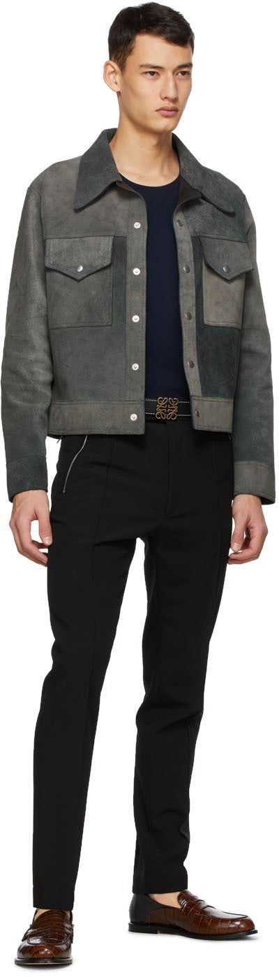 Loewe Navy Anagram Embroidered T-Shirt