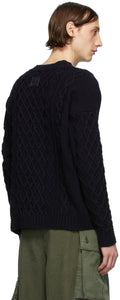 Loewe Navy Cable Knit Sweater