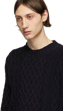 Loewe Navy Cable Knit Sweater