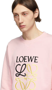 Loewe Pink Embroidered Anagram Sweatshirt