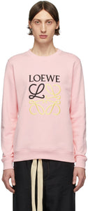 Loewe Pink Embroidered Anagram Sweatshirt - Sweat anagramme brodé rose Loewe - Loewe 핑크 수 놓은 아나그램 스웨터
