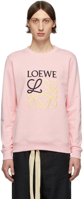 Loewe Pink Embroidered Anagram Sweatshirt - Sweat anagramme brodé rose Loewe - Loewe 핑크 수 놓은 아나그램 스웨터