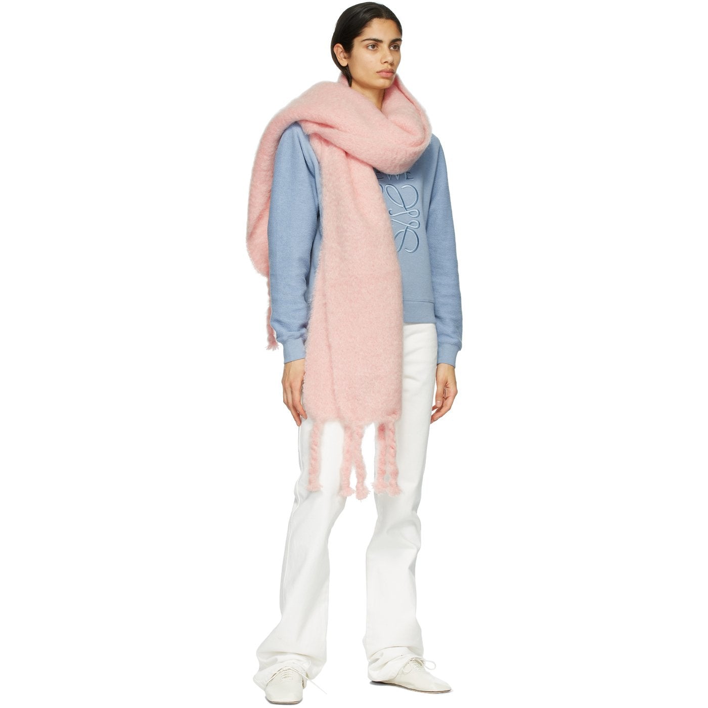 Loewe Pink Mohair Scarf – BlackSkinny
