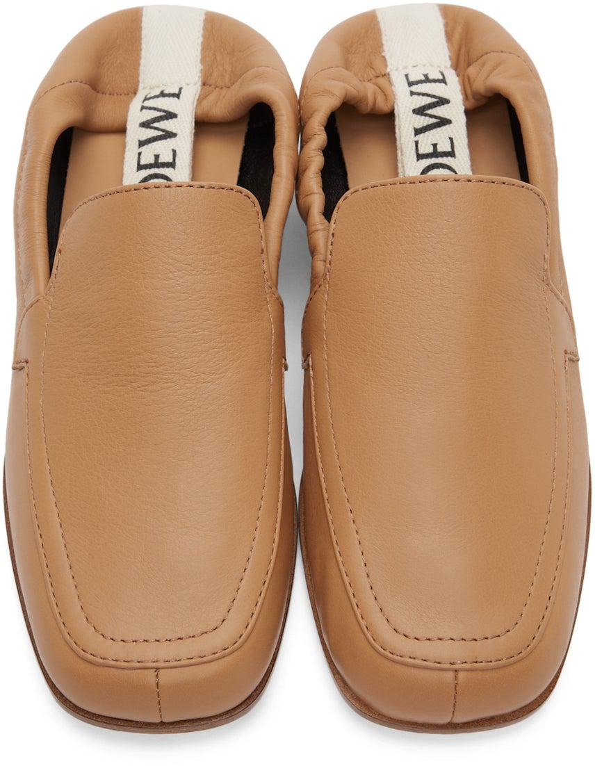 Loewe Tan Elasticated Loafers