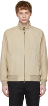 Loro Piana Beige Suede Bomber Jacket - Veste bombardière en daim de Loro Piana Beige - 로로 피아나 베이지 스웨이드 폭격기 자켓