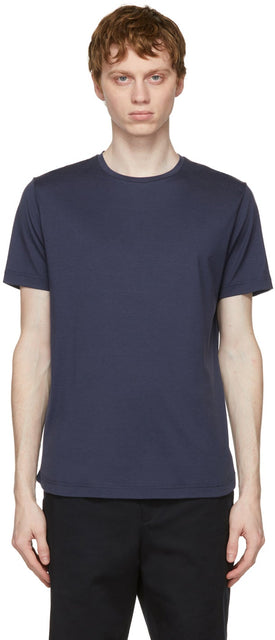 Loro Piana Blue Soft Silk Cotton T-Shirt - T-shirt de coton à soie doux de Loro Piana - 로로 피아나 블루 부드러운 실크 코튼 티셔츠
