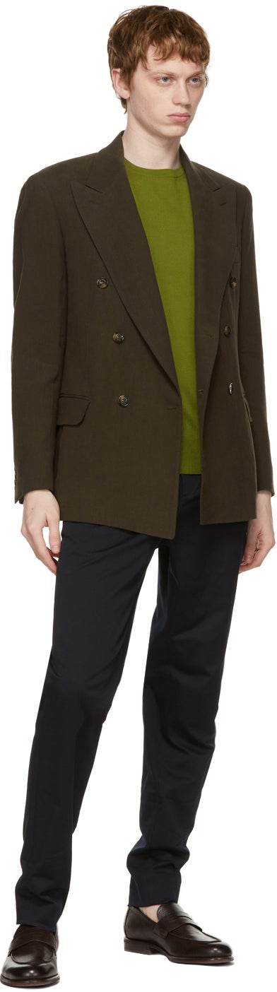 Loro Piana Brown Double-Breasted Blazer