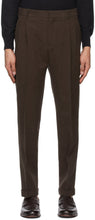 Loro Piana Brown Linen Two Pinces City Trousers - Loro Piana Draps Deux Pince Pintres - 로로 피아나 브라운 린넨 두 개의 핀스 도시 바지