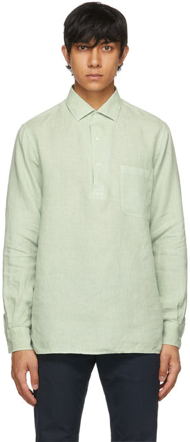 Loro Piana Green AndrÃ© Arizona Shirt - Chemise Loro Piana Green Andrézona - 로로 피아나 그린 André Anizona Shirt.