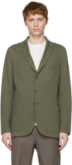 Loro Piana Green Silk Sweater Blazer - Loro Piana Green Silk Pull Blazer - 로로 피아나 그린 실크 스웨터 블레이저
