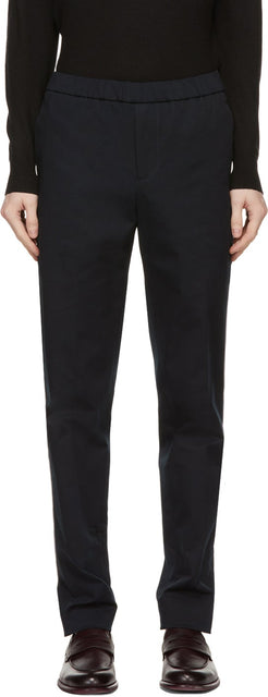 Loro Piana Navy Leisure Flat Trousers - Pantalon plat de loisirs Loro Piana Navy - 로로 피아나 해군 레저 플랫 바지