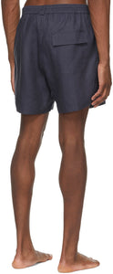 Loro Piana Navy Linen Miami Bay Swim Shorts