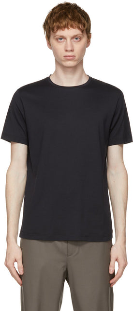 Loro Piana Navy Soft Silk Cotton T-Shirt - T-shirt de coton en soie doux de Loro Piana Navy - Loro 피아나 해군 부드러운 실크 코튼 티셔츠