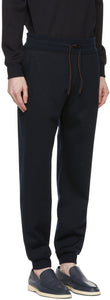 Loro Piana Navy Virgin Wool Holburn Lounge Pants