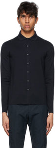 Loro Piana Navy Wool Empire Shirt - Chemise de l'empire de laine de laine de la marine de Loro Piana - Loro 피아나 네이비 양모 엠파이어 셔츠