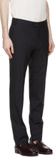 Loro Piana Navy Wool Slim Pantaflat Trousers