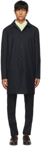 Loro Piana Reversible Navy Malden Coat - LORO PIANA Manteau de Malden bleu marine réversible - Loro Piana 가역적 인 해군 Malden 코트