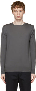 Loro Piana Taupe Silk Elmwood Crewneck Sweater - Loro Piana Taupe Soie Elmwood Crewneck Pull - Loro 피아나 Taupe 실크 엘 미 우드 크루 넥 스웨터