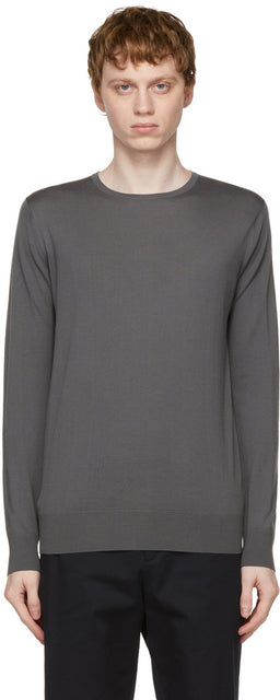 Loro Piana Taupe Silk Elmwood Crewneck Sweater - Loro Piana Taupe Soie Elmwood Crewneck Pull - Loro 피아나 Taupe 실크 엘 미 우드 크루 넥 스웨터
