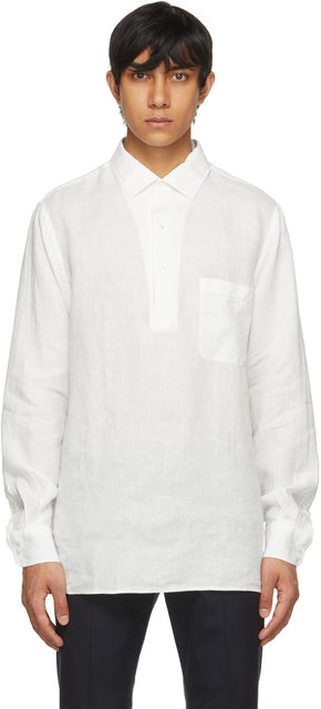 Loro Piana White AndrÃ© Arizona Shirt - Loro Piana Blanc Chemise Andrézona - Loro 피아나 화이트 André Anizona Shirt.