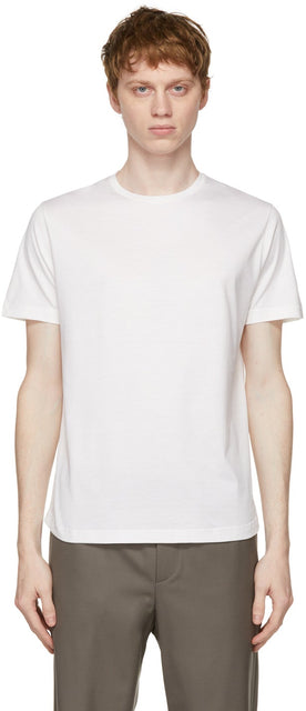 Loro Piana White Soft Silk Cotton T-Shirt - T-shirt de coton en soie doux de Loro Piana - 로로 피아나 화이트 부드러운 실크 코튼 티셔츠