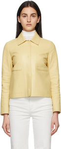 Loro Piana Yellow Leather Esther Jacket - Veste d'Esther en cuir jaune Loro Piana - 로로 피아나 노란색 가죽 에스더 재킷