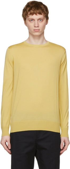 Loro Piana Yellow Wish Wool T-Shirt Sweater - Pull de t-shirt de laine de laine de Loro Piana - 로로 피아나 노란색 소원 양모 티셔츠 스웨터