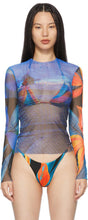 Louisa Ballou SSENSE Exclusive Blue Mesh Long Sleeve T-Shirt - T-shirt à manches longues bleues exclusive de Ballou Ssense Louisa Ballou - Louisa Ballou Ssense 독점적 인 블루 메쉬 긴 소매 티셔츠