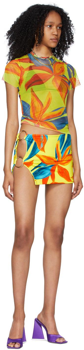 Louisa Ballou SSENSE Exclusive Yellow Double Ring Miniskirt