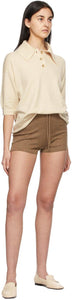 Loulou Studio Brown Cashmere Robben Shorts