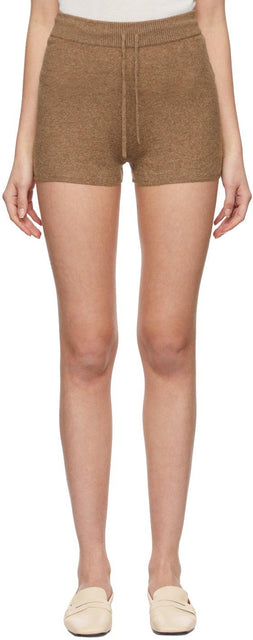 Loulou Studio Brown Cashmere Robben Shorts - Short de Robben Cashmere de Loulou Studio Brown - Loulou Studio Brown Cashmere Robben Shorts.