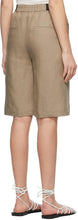 Loulou Studio Taupe Linen Banggi Shorts