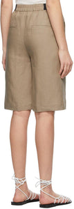 Loulou Studio Taupe Linen Banggi Shorts