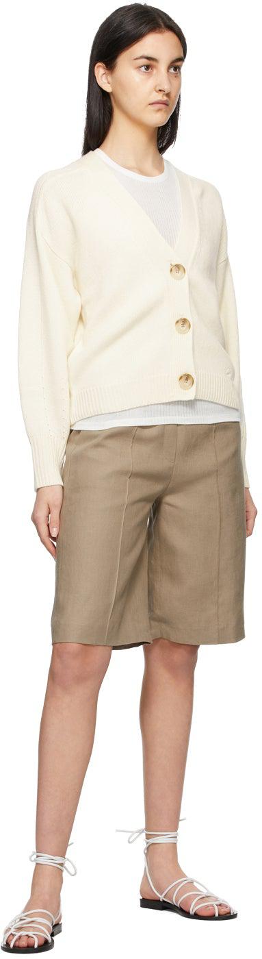Loulou Studio Taupe Linen Banggi Shorts