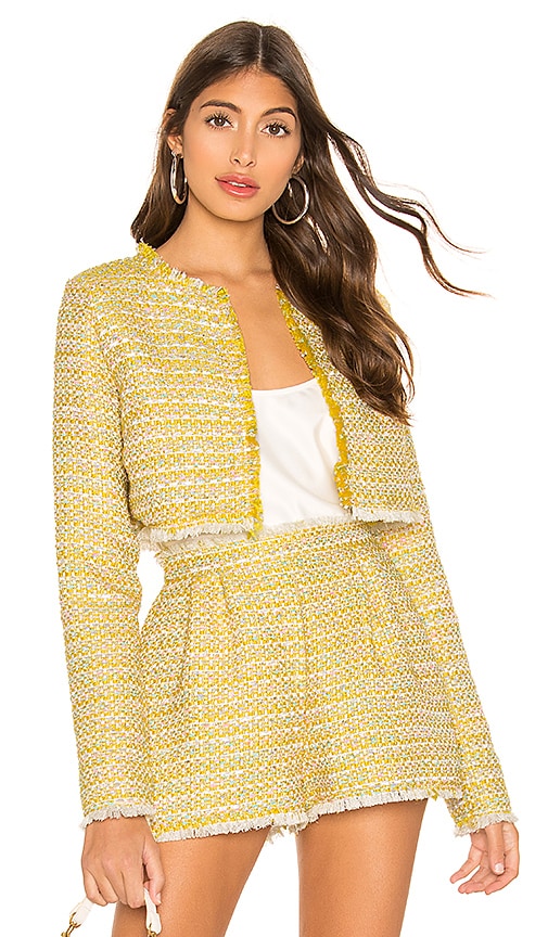 Lovers and Friends Analee Jacket in Yellow Veste analée des amoureux et amis en jaune 恋人和朋友肛门夹克穿着黄色