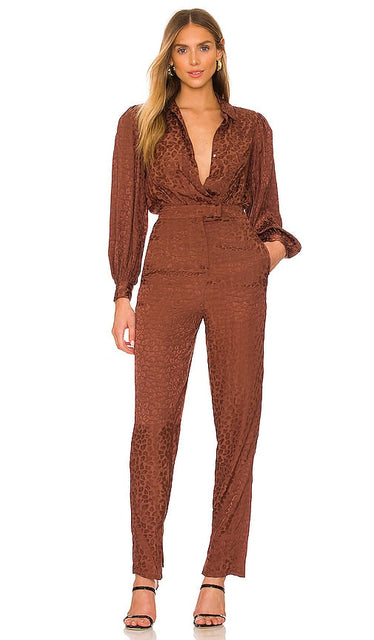 Lovers and Friends Cheyanne Jumpsuit in Brown Amateurs et amis Cheyanne Suit en marron 恋人和朋友Cheyanne连身裤穿着棕色