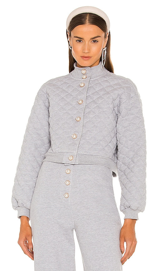 Lovers and Friends Claudia Quilted Jacket in Grey Amateurs et amis Claudia Veste matelastée en gris 恋人和朋友克劳迪娅（Claudia）缝的夹克灰色