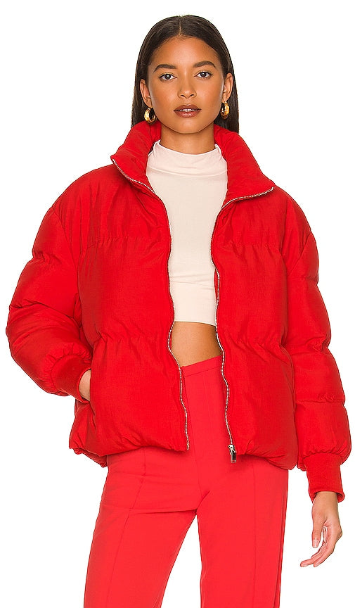 Lovers and Friends Jillian Puffer Jacket in Red Amateurs et amis Jillian Puffer Veste en rouge 恋人和朋友Jillian Puffer夹克穿着红色