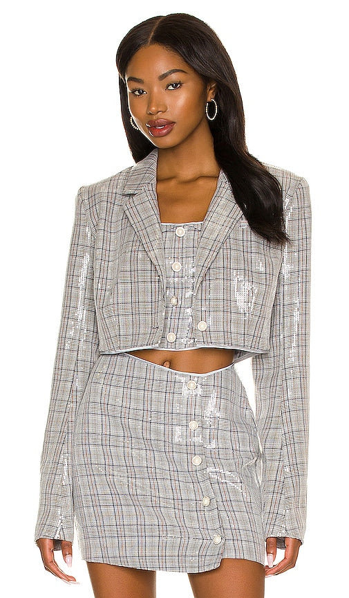 Lovers and Friends Nazanine Blazer in Grey Amateurs et amis Nazanine Blazer en gris 恋人和朋友纳粹西装外套