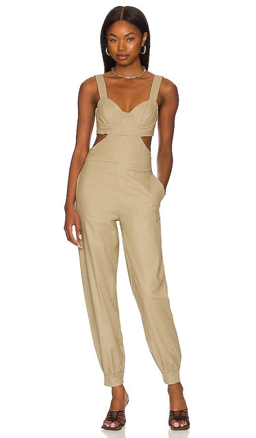 MAJORELLE Ameera Jumpsuit in Green Combinaison Majorelle Ameera en vert 绿色的Majorelle Ameera连身裤