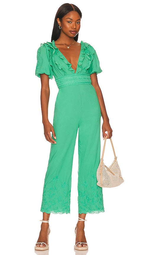 MAJORELLE Lala Jumpsuit in Green Combinaison Majorelle Lala en vert 绿色的Majorelle Lala连身裤