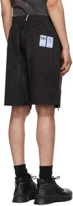 MCQ Black Bruised Tie-Dye Bloomer Shorts