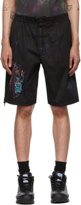 MCQ Black Bruised Tie-Dye Bloomer Shorts - Short de bloomer cravate noire mcq noirs - MCQ Black Bruised Tie-Dye Bloomer 반바지
