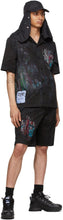 MCQ Black Bruised Tie-Dye Casual Short Sleeve Shirt