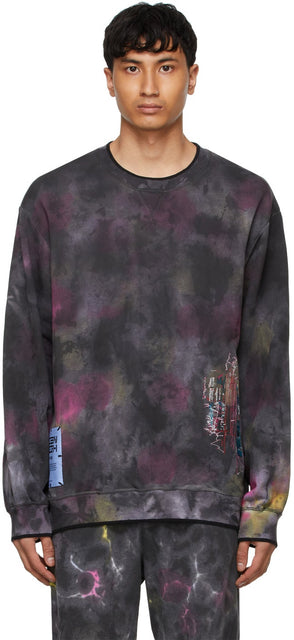 MCQ Black Relaxed-Fit Coverstitch Sweatshirt - Sweat-shirt CoverStact CoverStch McQ Black Relaxed-Fit - MCQ 검은 색 편안한 커버 스티치 스웨터 셔츠
